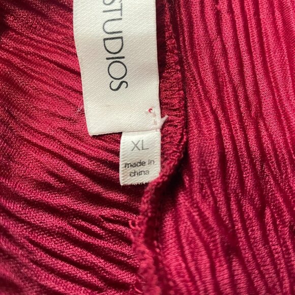 Floret Studios Burgundy Long Sleeve Mini Dress High Neck Bow Back Cottagecore - Picture 5 of 12